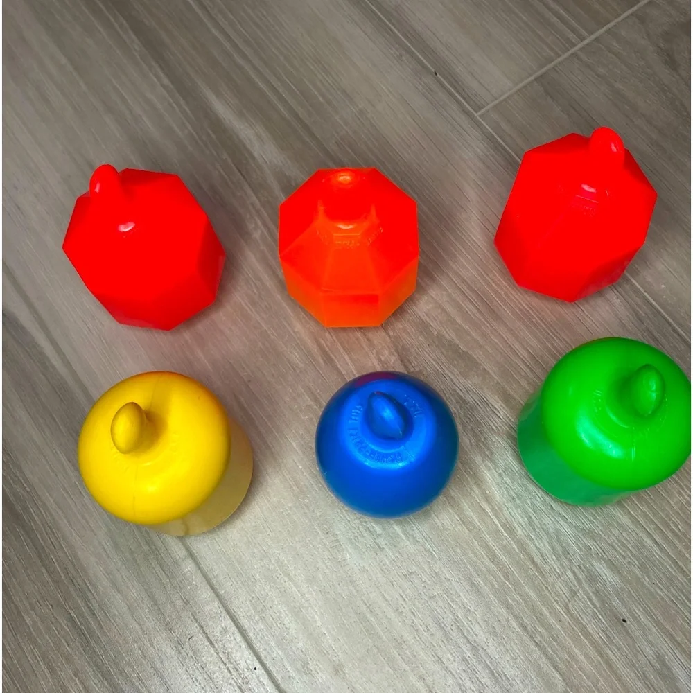 Fisher Price Mattel Snap Lock Pop Bead Toys Six Vintage Retro Primary Colors